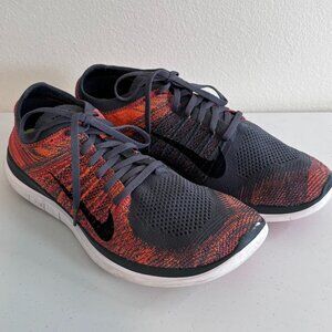 Nike Free Fly Knit 4.0 Men’s Running Shoes Orange/Gray 631053-013 Size 13